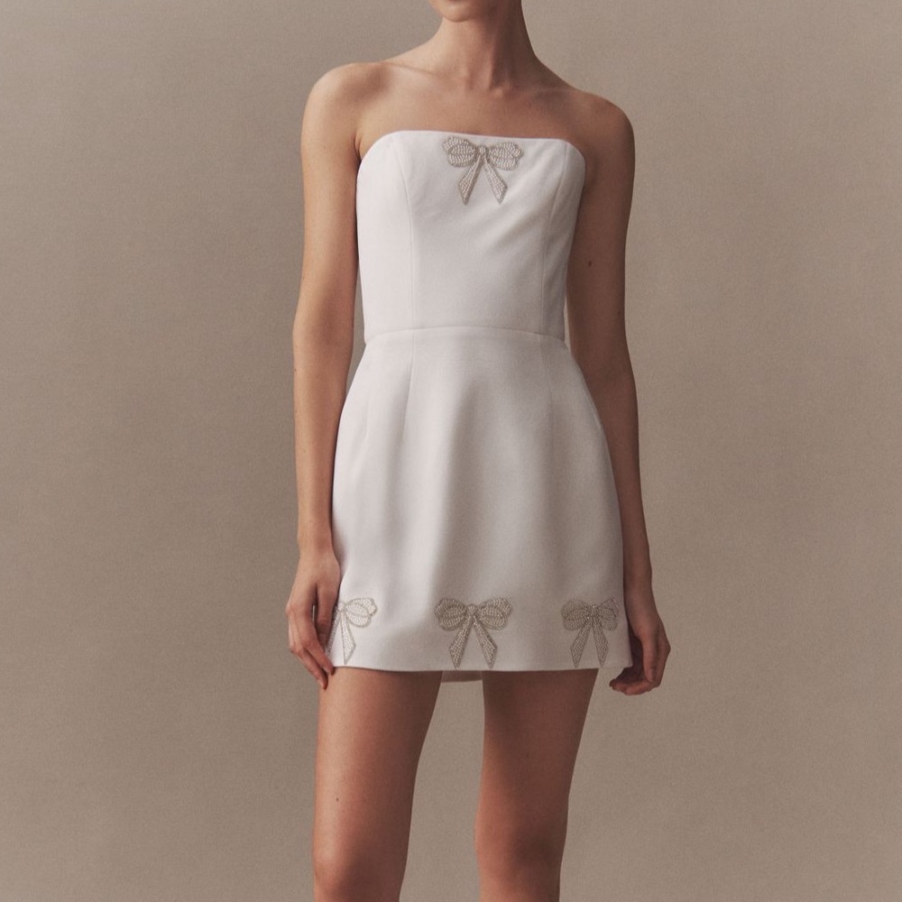 Helsi bow embellished strapless mini dress